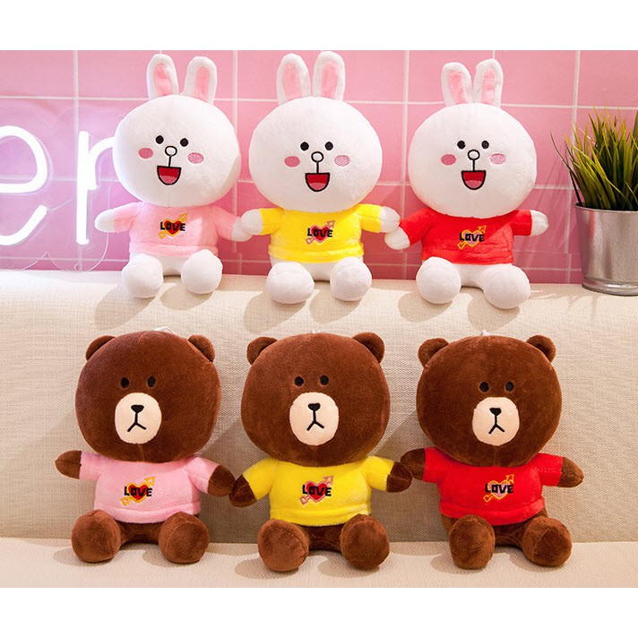 Gấu brown thỏ cony mặc áo gấu bông dễ thương 20cm 30cm G2B5