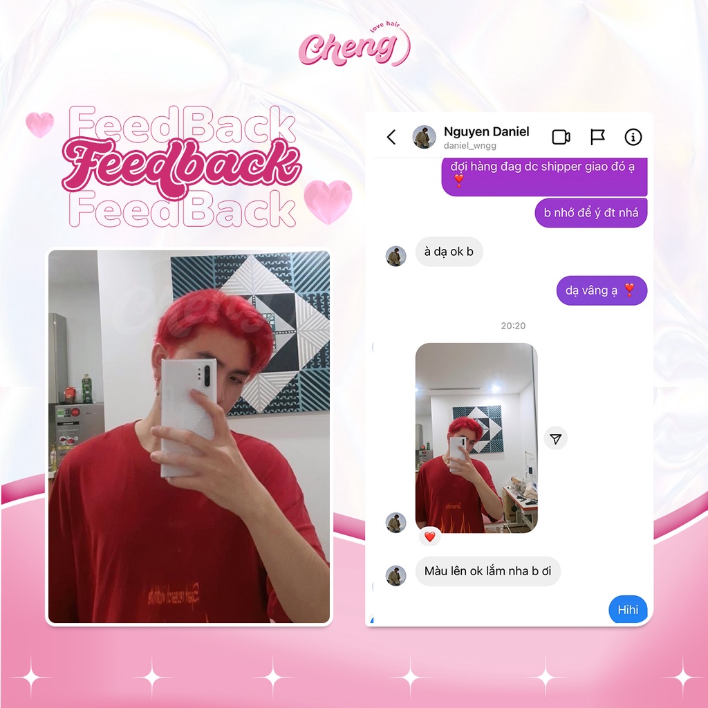 Thuốc nhuộm tóc màu ĐỎ CAM - ORANGE RED cần tẩy tóc | Chenglovehairs, Chenglovehair