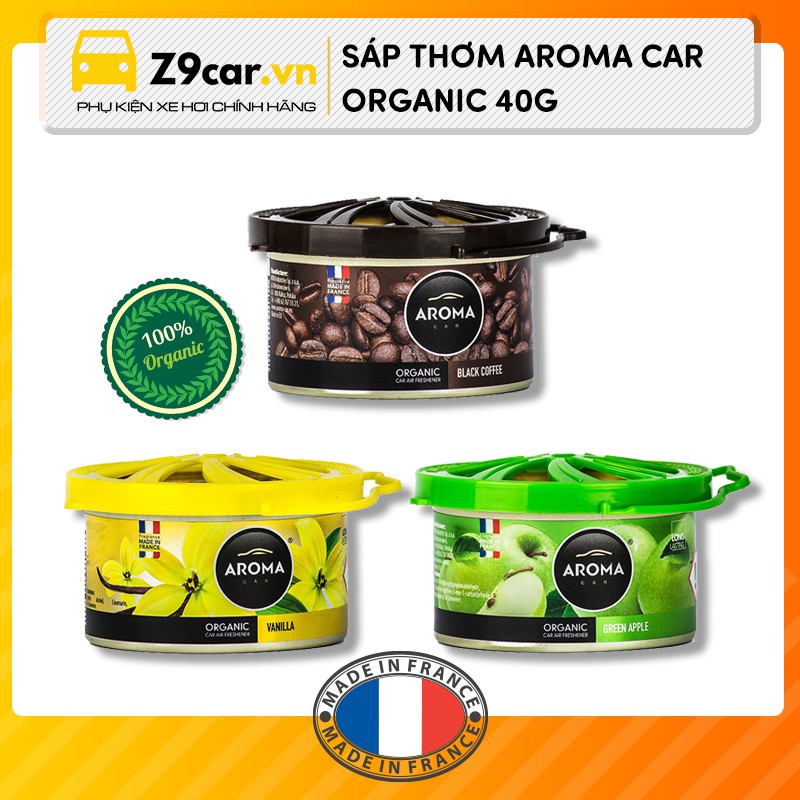 Sáp thơm ô tô Aroma Car Organic 40g hương thơm tự nhiên khử mùi hôi nhập khẩu EU