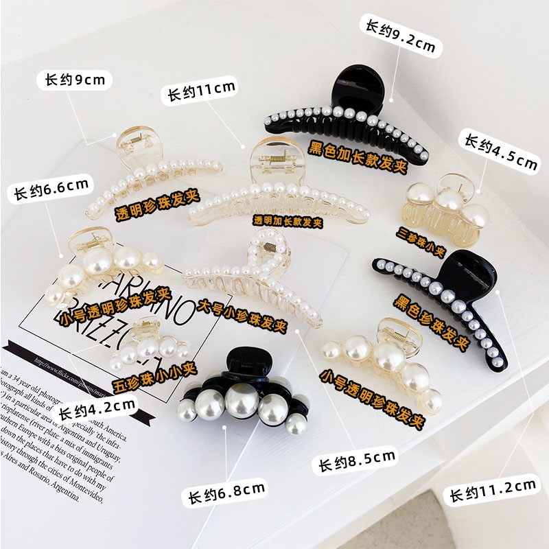 Kẹp tóc ngọc trai Kẹp Tóc Hình Cá Mập Lớn Đính Ngọc Trai Nhân Tạo Phong Cách Hàn Quốc Thời Trang Cho Nữ