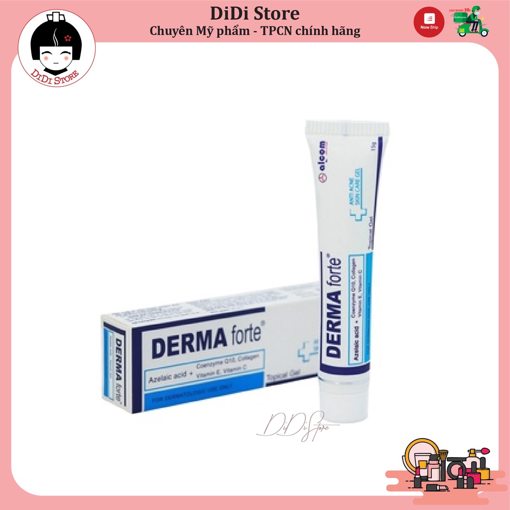 Derma Forte Gel 15g - Giảm Mụn Trứng Cá, Ngừa Thâm, Mờ Sẹo, Dưỡng Da