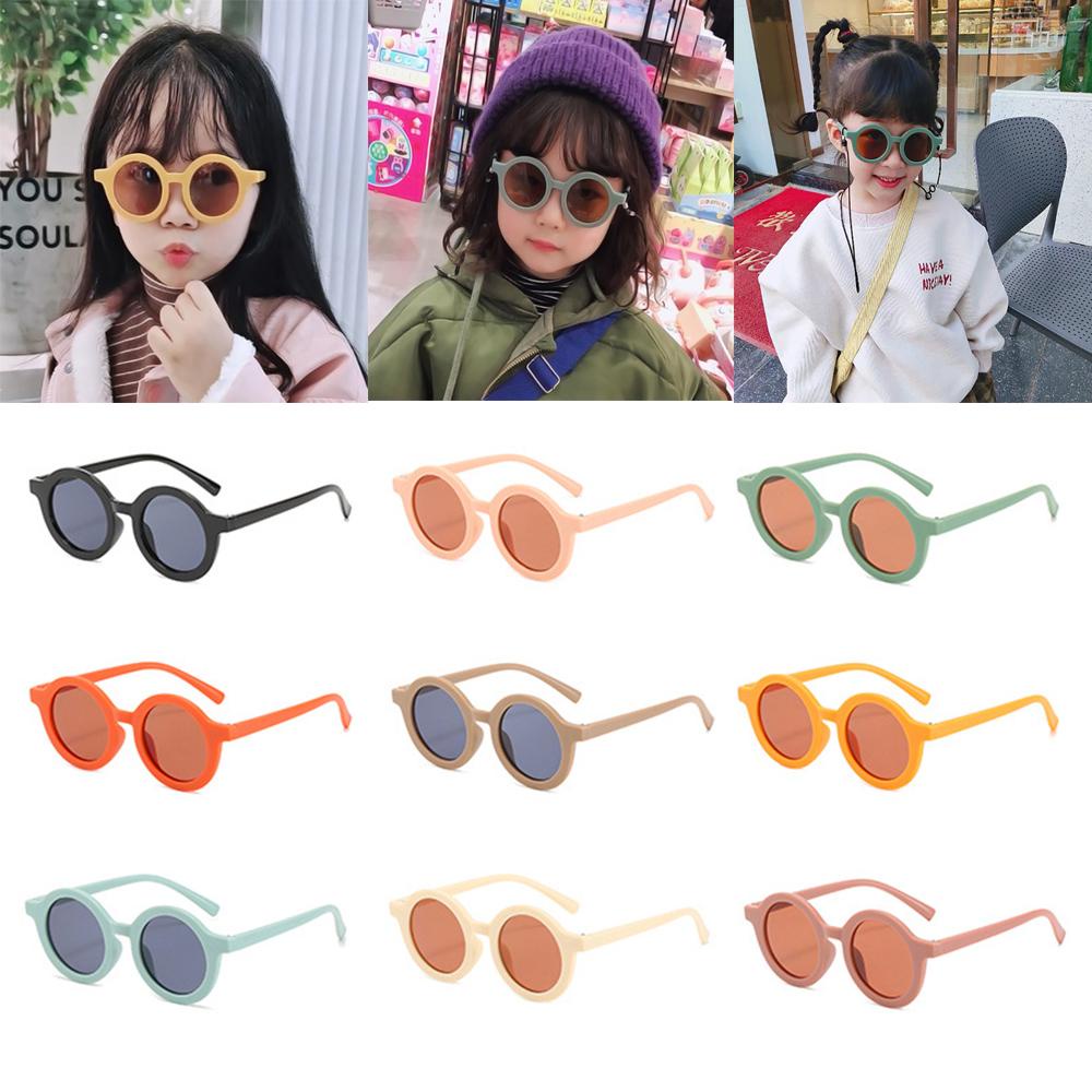 Kính Mát Tròn Chống Tia UV Phong Cách Retro Cho Bé