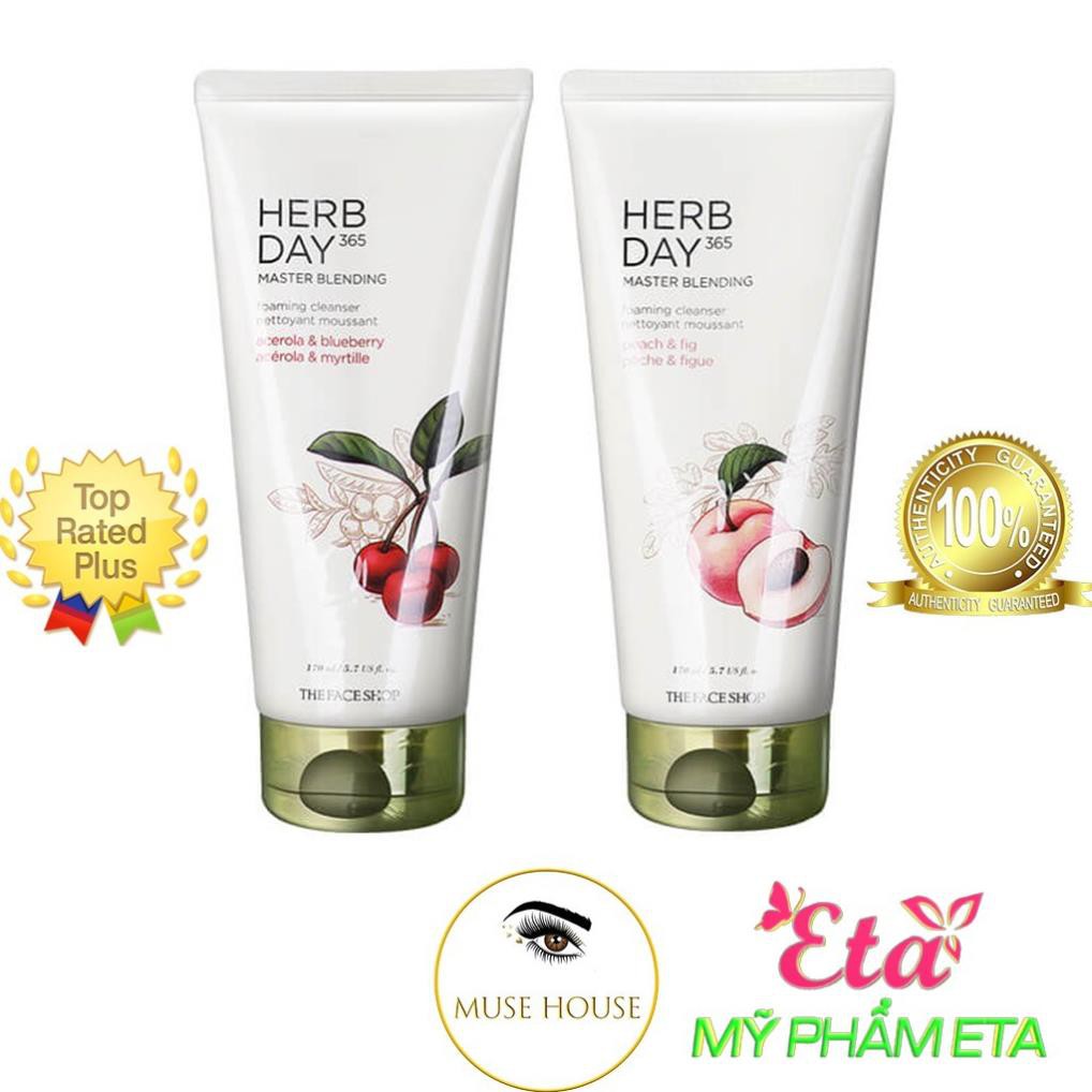 Hàng Hàn- Sữa rửa mặt The Face Shop Herb Day 365 Cleansing Foam TFS cho làn da sáng và mịn màng 170ml