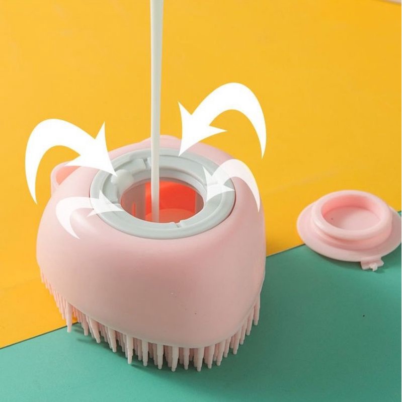 Bông tắm, bàn chải silicon mềm có ngăn chứa sữa tắm massage toàn thân kỳ gét tẩy tế bào chết tạo bọt nhiều có dây cầm