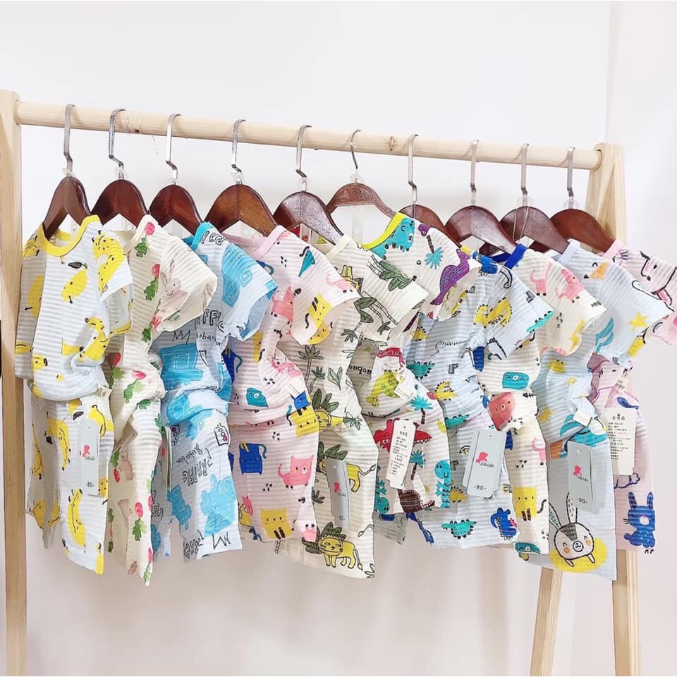 [Mã FASHIONXANH194 giảm 100% đơn 50K] Bộ Cotton Tre Xuất Nhật LIKIDS TBKS07 10 mẫu cho bé trai bé gái