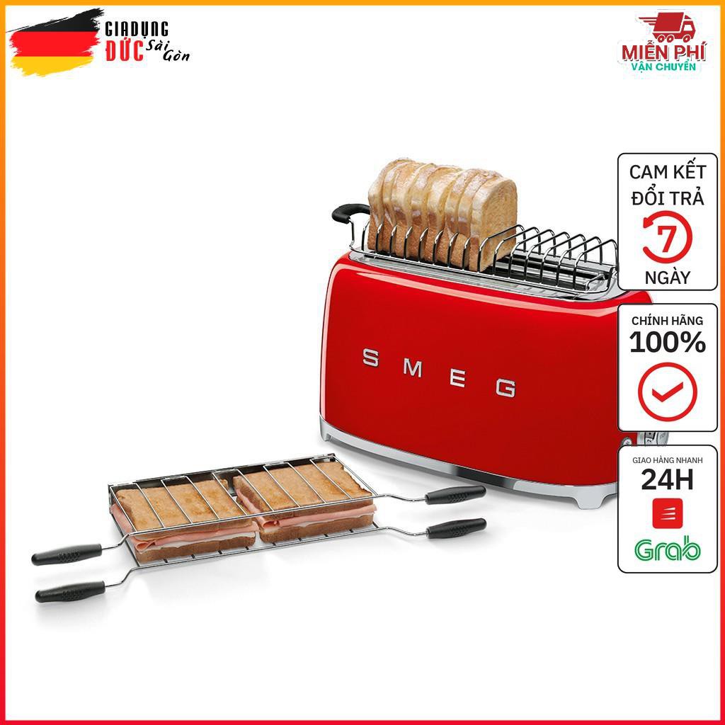 Máy Nướng Bánh Mì SMEG TSF02RDEU Red, Với 4 Khe Nướng Dễ Dàng Nướng Giòn Bánh, Làm Nóng Bánh Sandwhich - Nhập Khẩu Đức
