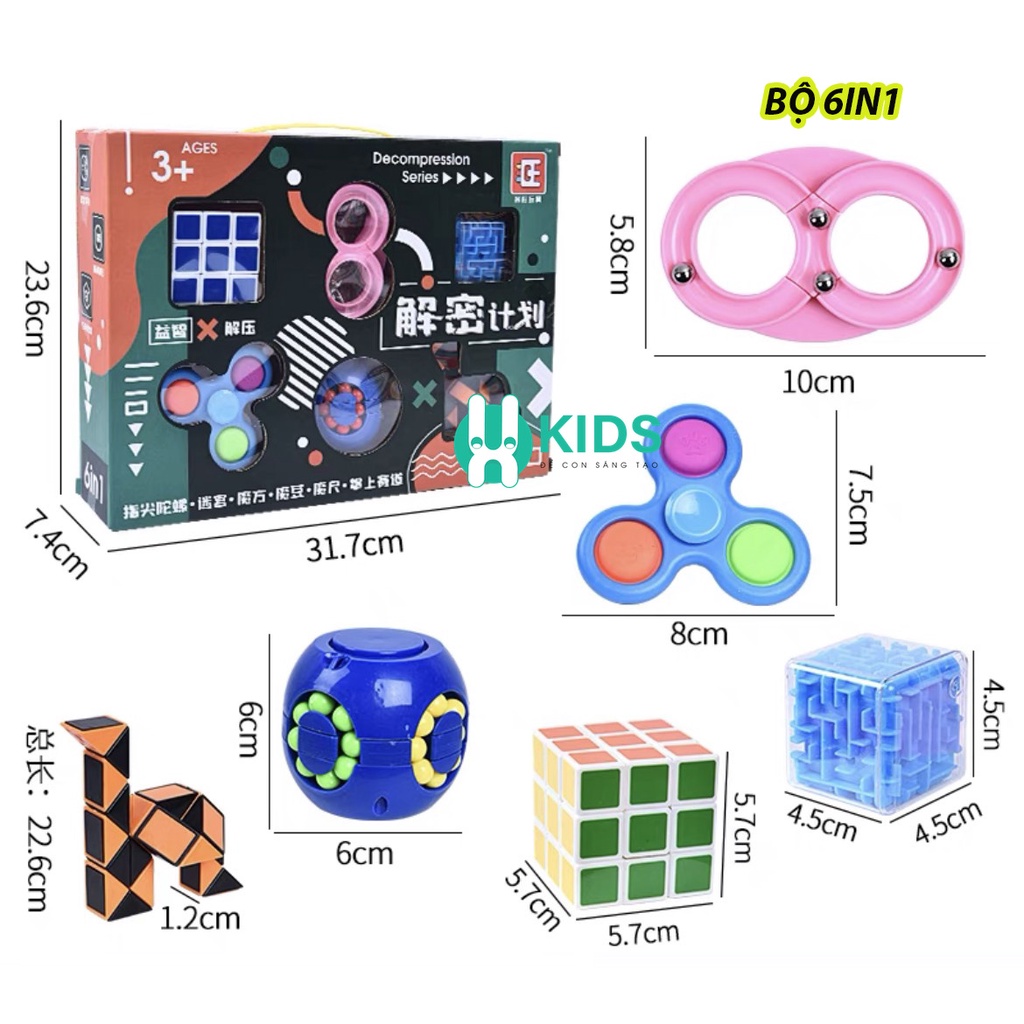 Đồ chơi giáo dục giải đố khối lập phương đa năng, rubik biến thể phát triển tư duy logic cho trẻ em thông minh hơn