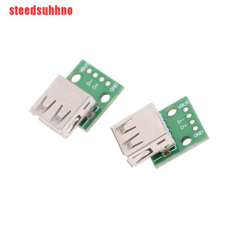 (Fas) 2pcs Hot Female Type A Usb For 2.54mm Pcb Board Dip