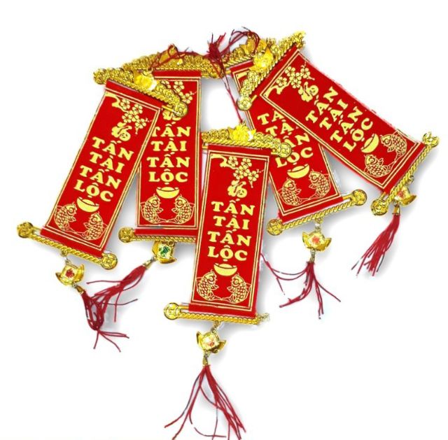 Sét 10 liễn/ dây treo trang trí Tết in câu chúc