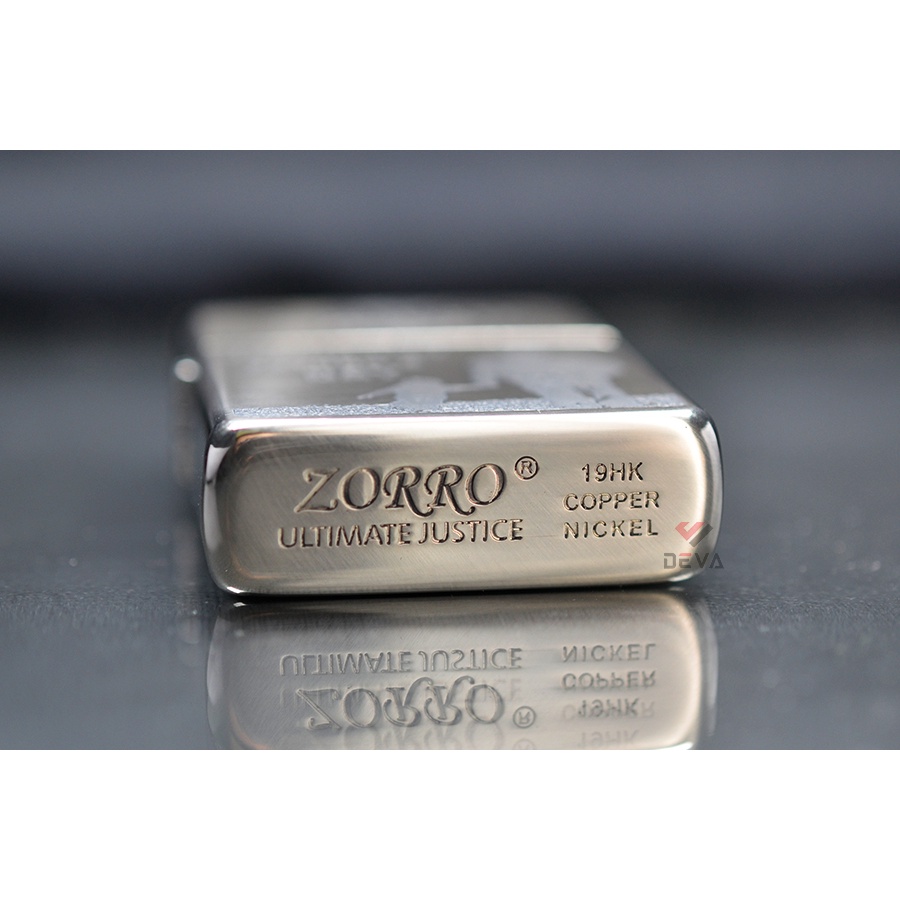 𝐇𝐨̣̂𝐩-Quẹt-Bật-lửa 𝐗𝐚̆𝐧𝐠 Đ𝐚́ Zorro Đồng Trắng Copper Nickel Z902 - Cha con quà tặng vô cùng ý nghĩa