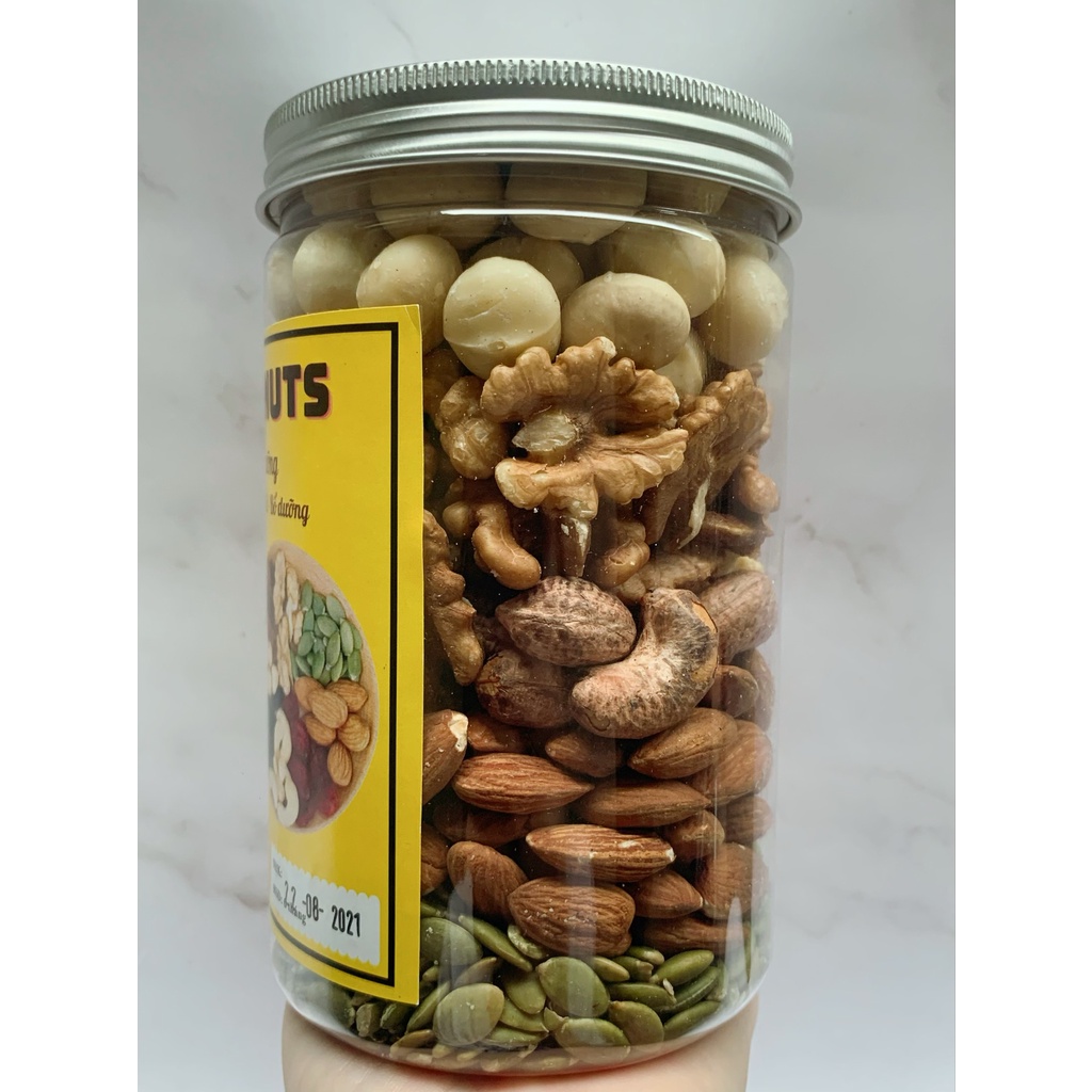 Mix hạt dinh dưỡng Queen Nuts macca hạnh nhân óc chó 5 loại hạt