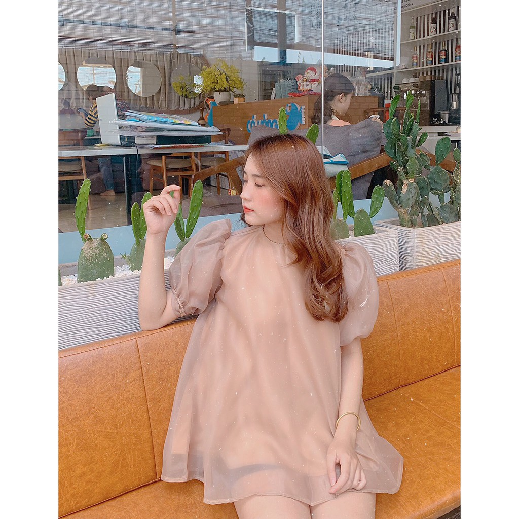 ÁO BẦU DƯỚI 65KG SIZE M,L CÓ LÓT TRONG KÈM HOA CÀI MÀU TRẮNG, NUDE CHẤT TƠ OGANZA | BigBuy360 - bigbuy360.vn