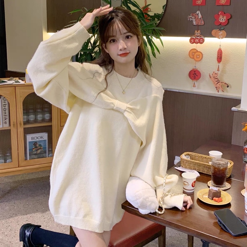 📎ÁO LEN NƠ KNOT SWEATER 2022 THIẾT KẾ TRỄ VAI😘📎