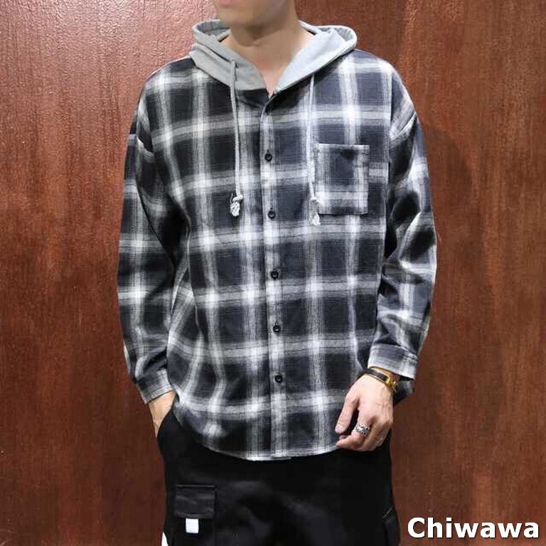 Áo khoác nam nữ Amozo 022 đẹp như diễn viên Hàn Quốc, có mũ phối sau màu trắng đen