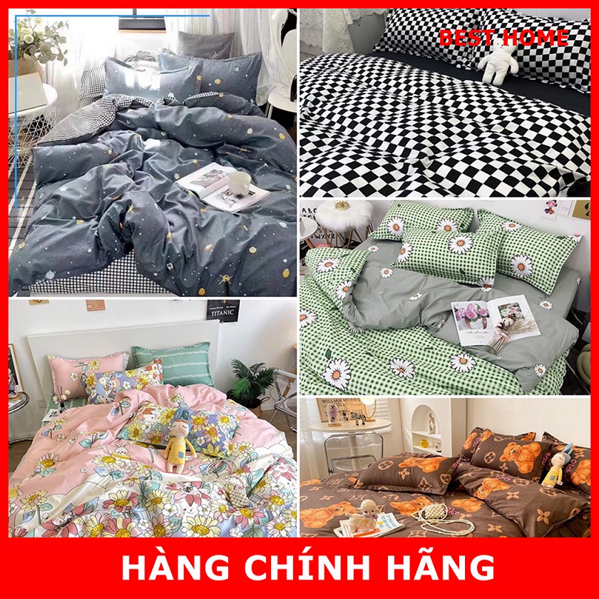 Bộ chăn ga và vỏ gối Poly, Bộ ga gối Poly 4 món Chăn, ga , 2 vỏ gối ( chọn mẫu )