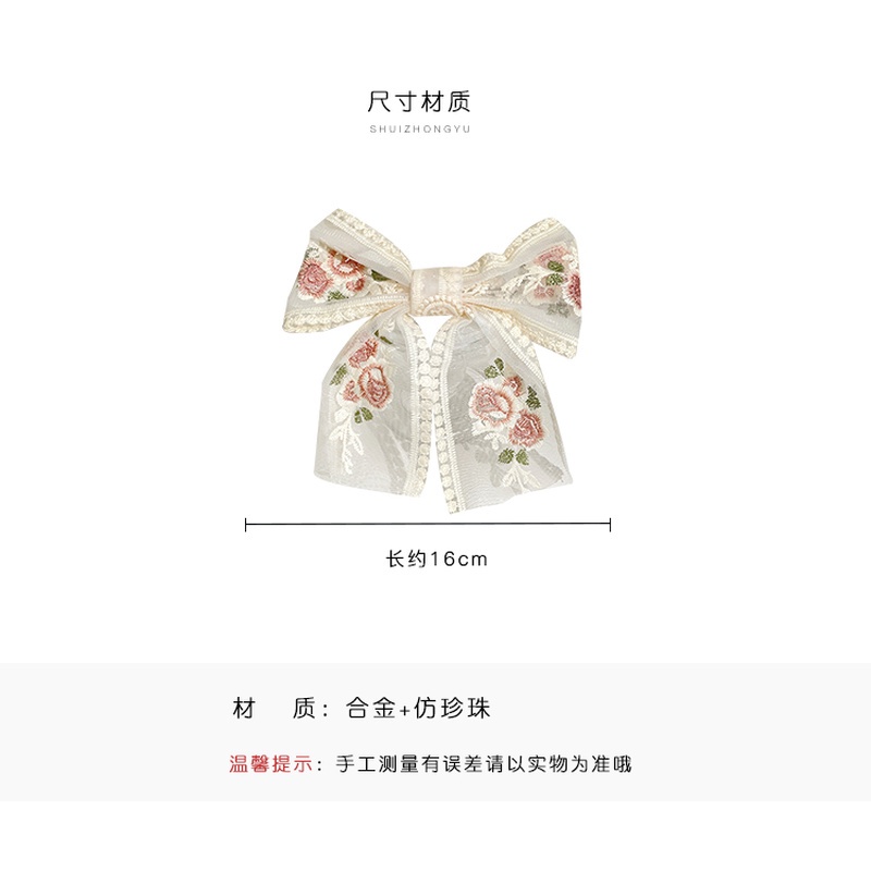 Kẹp Tóc Hình Nơ Phối Ren Thời Trang Xinh Xắn Cho Nữ