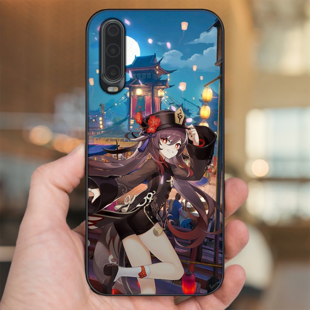 Ốp lưng Huawei P30 viền đen in hình Hutao Genshin Impact