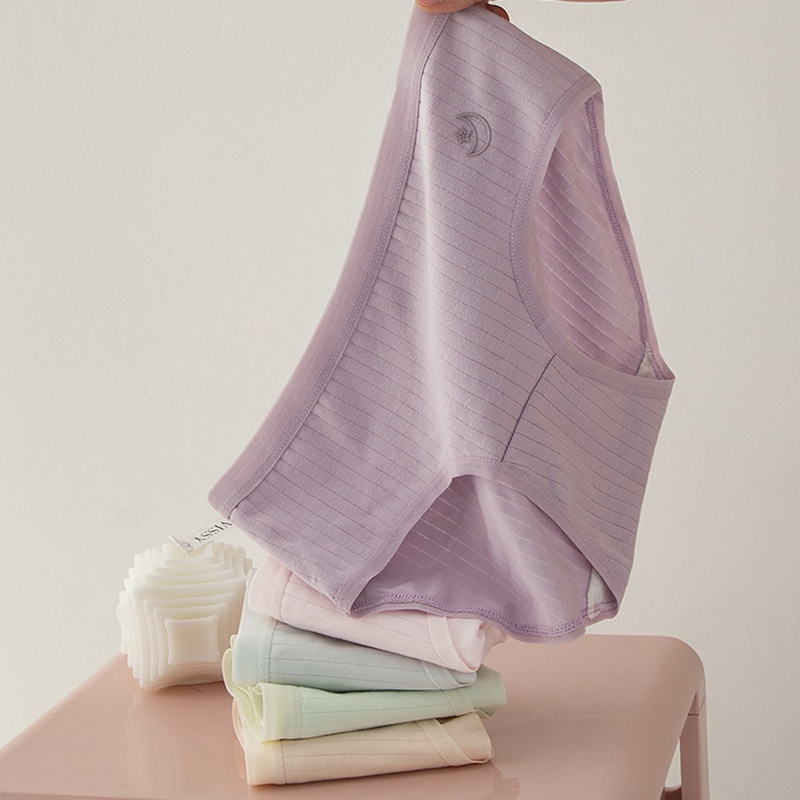 Quần Lót Lưng Vừa Thoáng Khí Màu Sắc Đơn Giản Cho Nữ