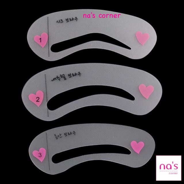 Bộ 3 khuôn vẽ chân mày đẹp siêu bền tiện dụng kẻ lông mày