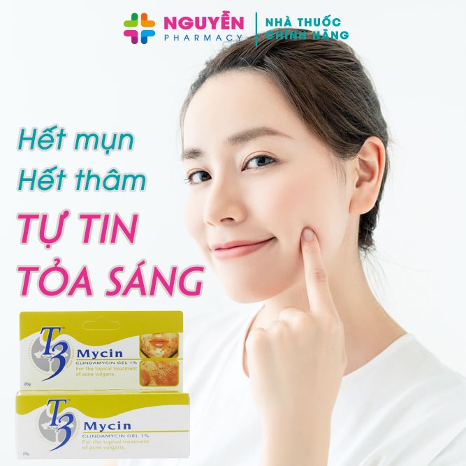 Gel bôi mụn trứng cá T3 Mycin 25g