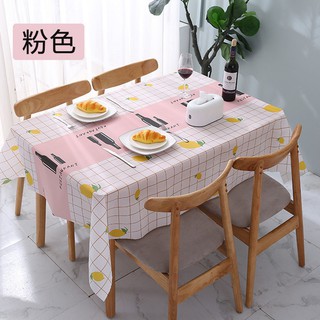 (Mẫu 3) Khăn trải bàn decor PVC không thấm nước họa tiết sọc caro