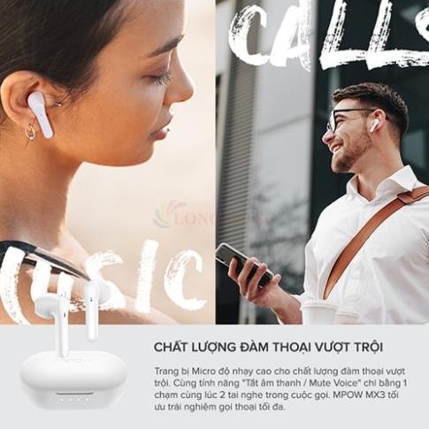 CHINH HANG Tai nghe Bluetooth True Wireless MPOW MX3 BH480B - Hàng chính hãng