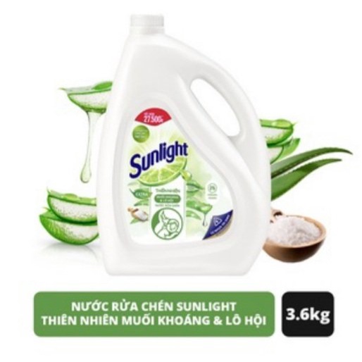 Nước rửa chén SUNLIGHT CAN 3.6KG CÔNG NGHỆ MỚI & BAO BÌ MỚI