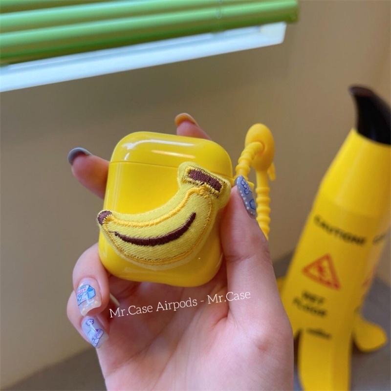 Case Airpods 1/2 Pro Vỏ Ốp Đựng Tai Nghe Hình Trái Chuối Vàng Silicon- Mr.Case Airpods