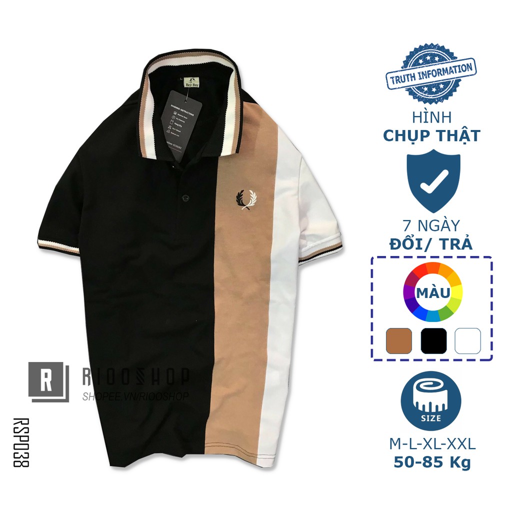 Áo thun nam ngắn tay có cổ heyboy bông lúa RSP038 - áo polo nam Riooshop | BigBuy360 - bigbuy360.vn