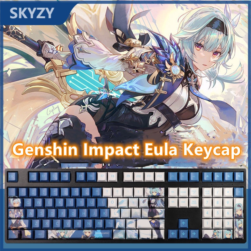 Genshin Impact Keycap Cherry Profile Eula Theme Keycap PBT Dye Thăng hoa Bàn phím cơ Keycap 108 Phím