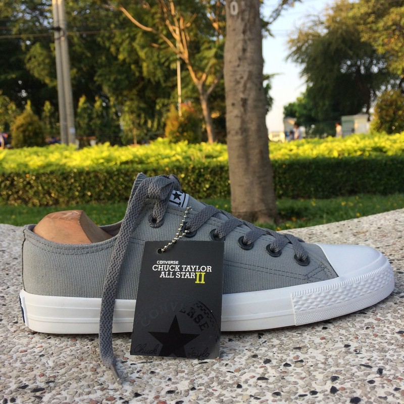 Giày All Star Ck II Nữ Xám Nhạt Cổ Thấp