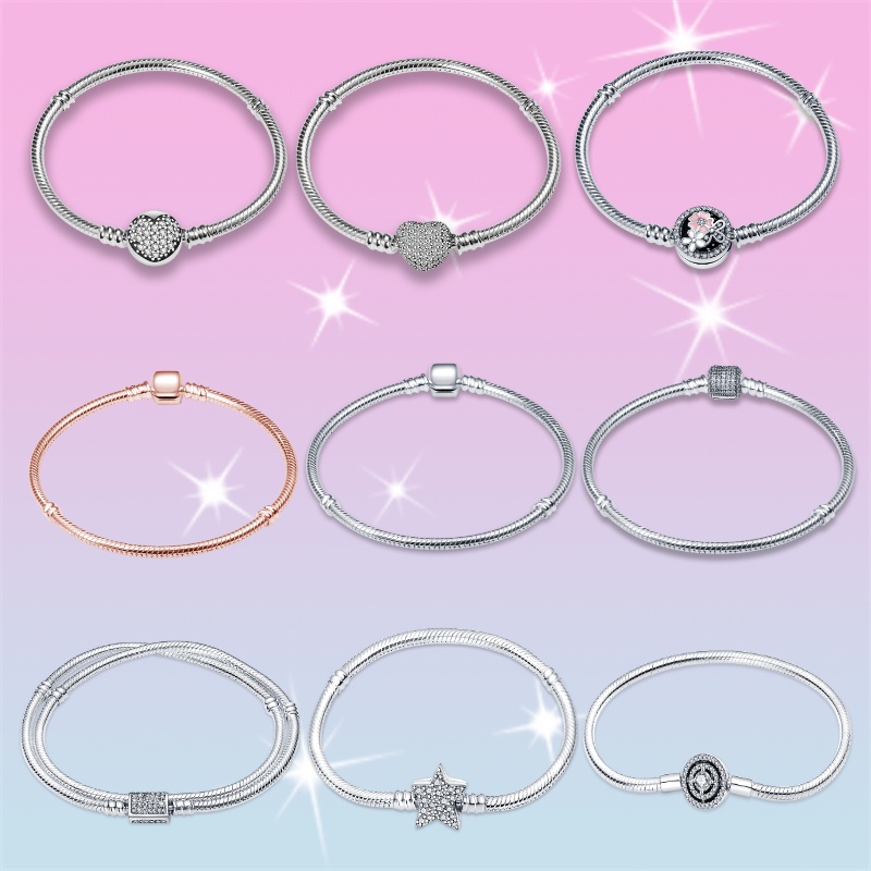 Vòng Tay Hạt Charm Bạc 925 Hình Trái Tim Sưu Tầm