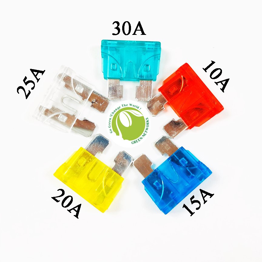 Cầu chì xe số xe tay ga oto các cỡ 10A-15A-20A-25A-30A-35A  Greennetworks