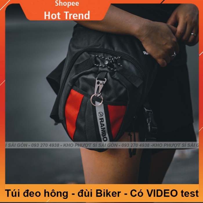 KHO SỈ - Túi đeo đùi RAMBO dùng đi tour, phượt tiện dụng - Túi đeo chéo đùi như form Dainese