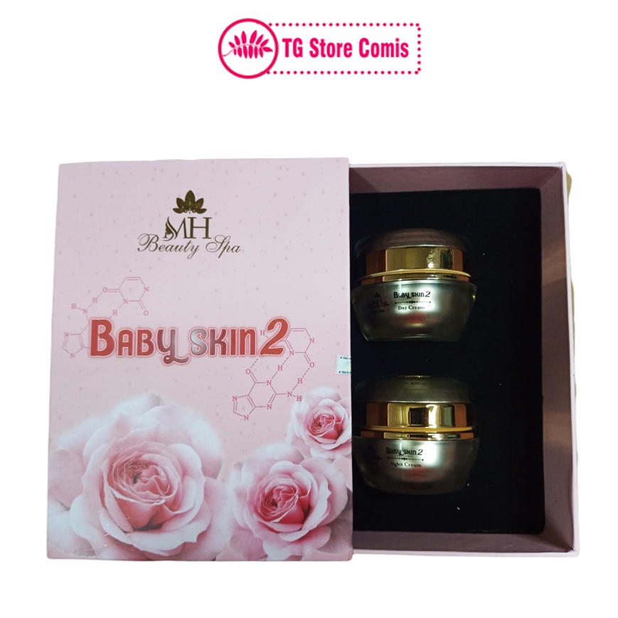 Bộ Kem Mờ Thâm Nám Trắng Da Ngày và Đêm Baby Skin 2 Mh Beauty Spa