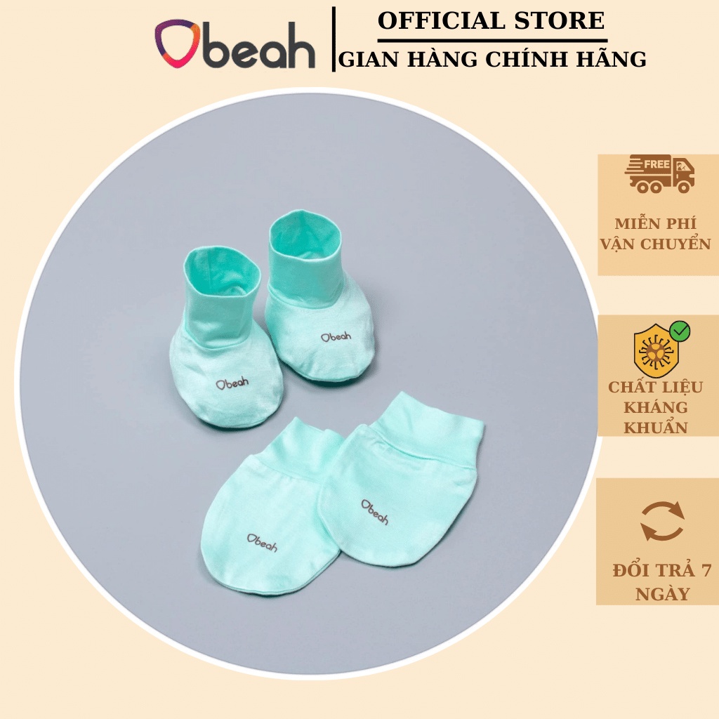 bao tay và bao chân sơ sinh, chất liệu viscose mềm mại tạo cho bé cảm giác dễ chịu  Obeah cho bé sơ sinh Full 5 màu