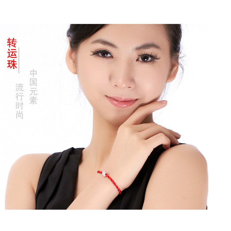 Vòng tay chỉ đỏ đính bi bạc siêu xinh | BigBuy360 - bigbuy360.vn