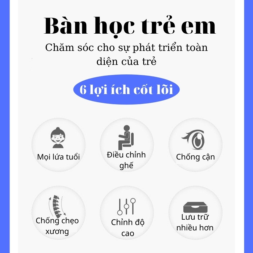 (Mẫu mới) Bàn học sinh thông minh tinomax M01 chống gù chống cận dành cho  trẻ em,tặng kèm đèn led