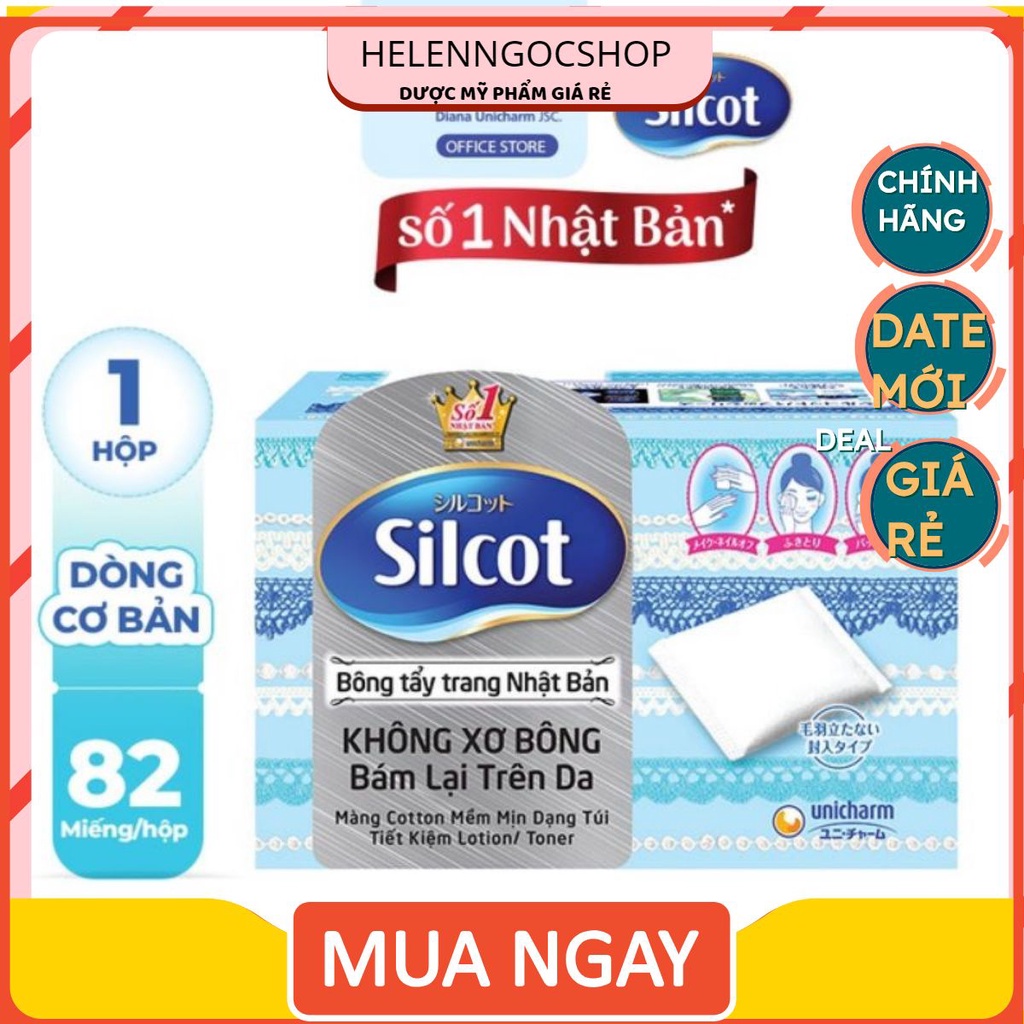 Bông trang điểm (bông tẩy trang) Silcot 82 miếng/hộp