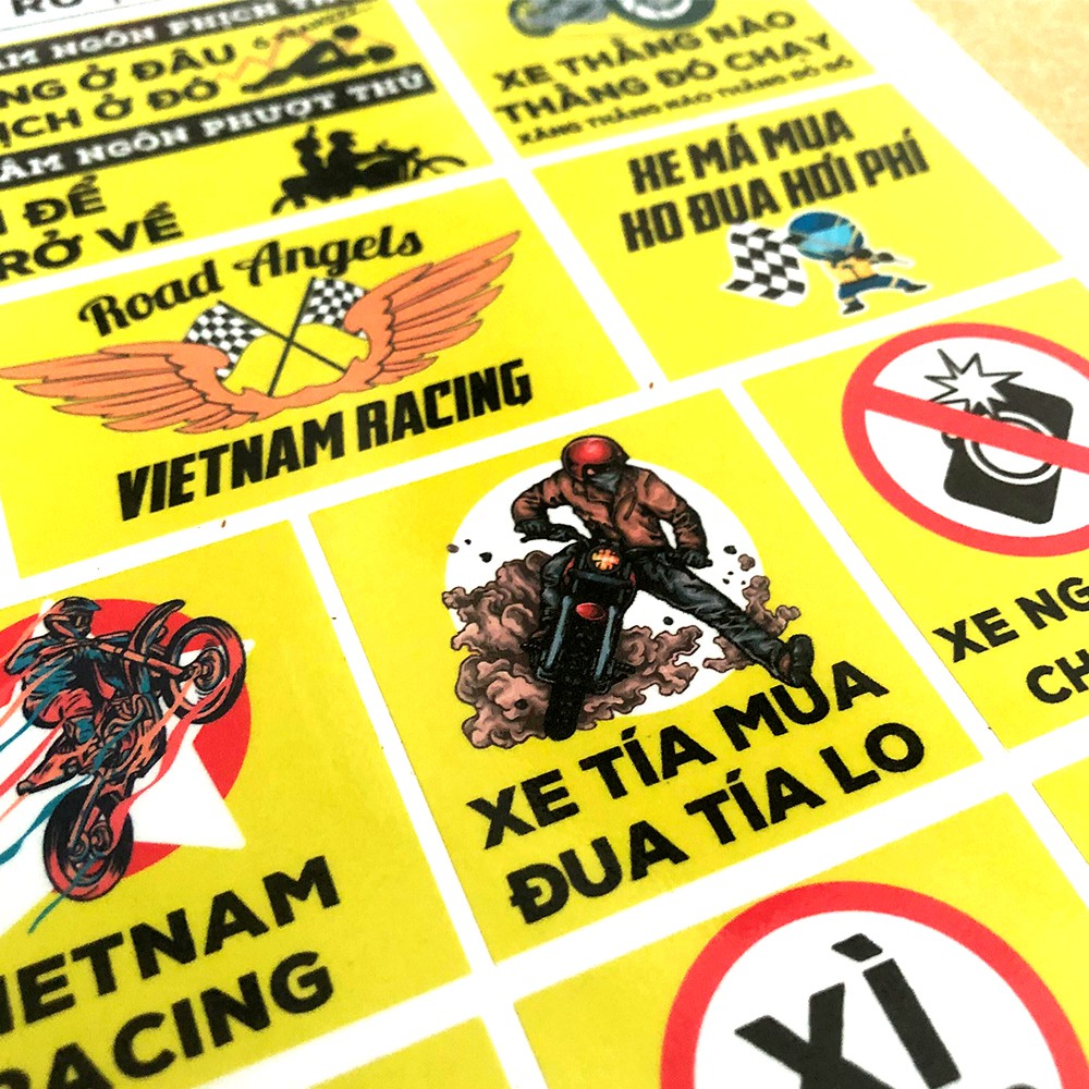 Bộ 20 Tem Xe Hài Hước - Team Xe Exiter Wave Winner