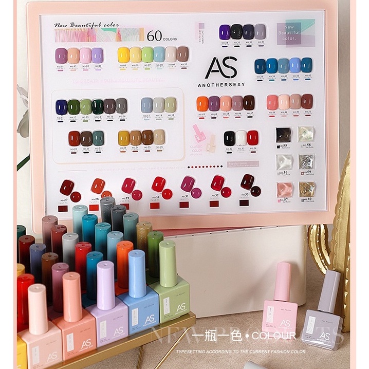 Set 60 Chai Sơn Gel AS | Tặng Base Top Cứng Móng