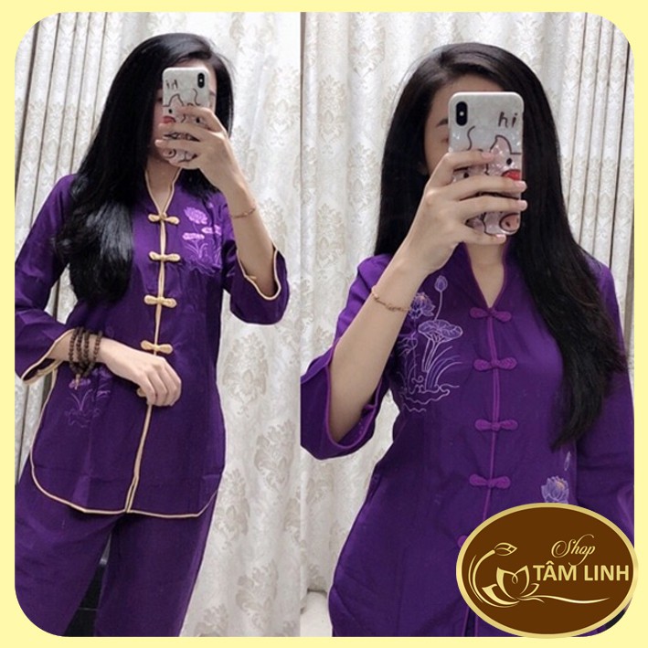 Đồ Lam Đi Chùa _Cổ Tàu Không Viền