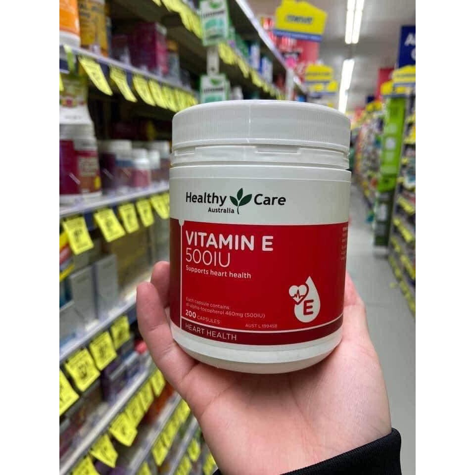 Vitamin E Đỏ 500 IU Hộp 200 Viên