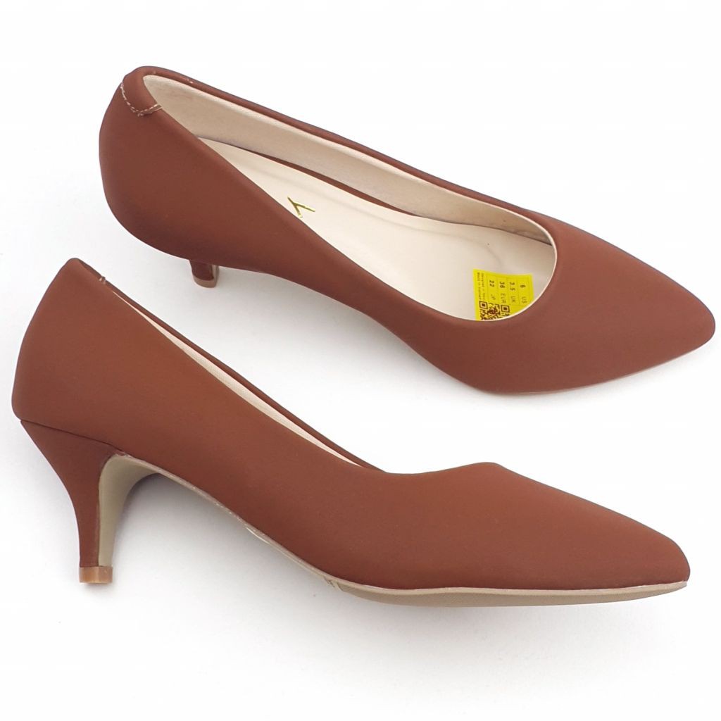 Giày cao gót Kirei - Sáp xước mũi gót nhọn 5p DNA Nâu bò