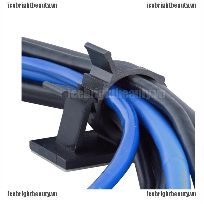 Bộ 10 Kẹp Giữ Dây Cáp Bằng Nilon Màu Đen Có Thể Điều Chỉnh