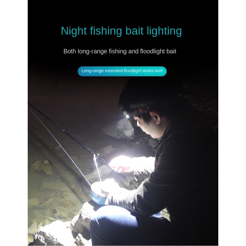 Đèn Pin Sạc Siêu Sáng Gắn Đầu Siêu Sáng Tiện Dụng Cho Câu Cá / Ban Đêm