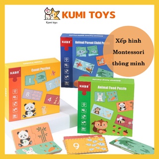 Đồ chơi câu đố giáo dục Montessori chủ đề động vật loại đẹp Kumi toys