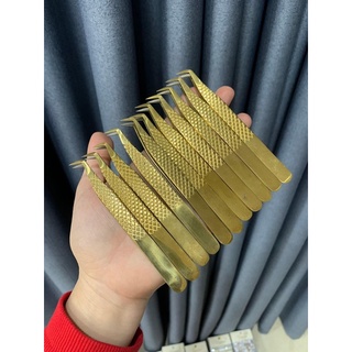 1 cặp Nhíp nối mi vàng cao cấp thẳng và cong