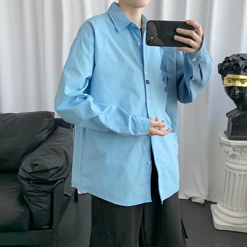 Korean fashion men's long-sleeve crew neck shirt | BigBuy360 - bigbuy360.vn
