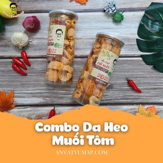 [ANVATVUMAP NHÀ LÀM 100%] COMBO 2 Hộp Da Heo Muối Tôm 300gr Vị Tỏi Ớt Loại Ngon